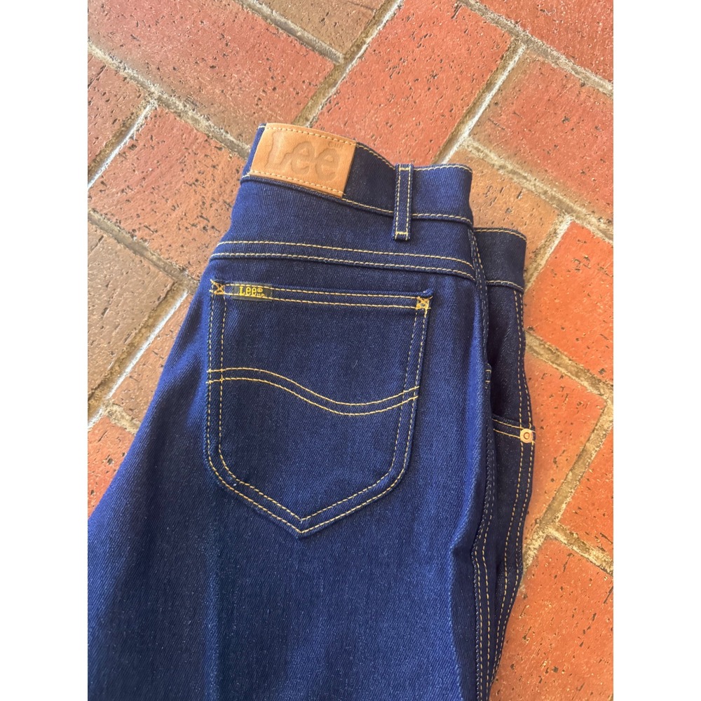 Vintage Lee High Waisted Jeans Made in USA Dark Wash Straight Leg‎ Size 14 Med